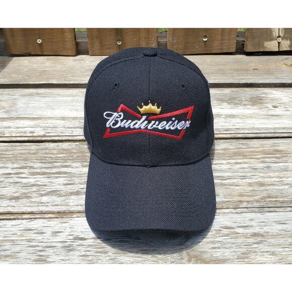 Budweiser Beer Logo Black Hat Cap - Picture 1 of 4
